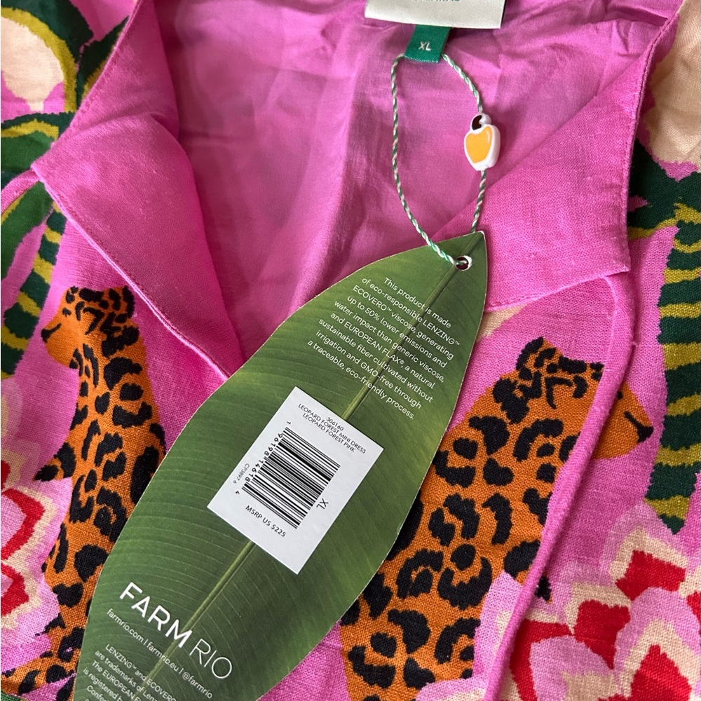 NEW Farm Rio Pink Leopard Forest Mini Dress (XL) - Picture 3 of 7